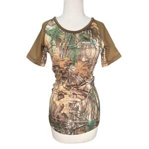 Cabela’s Camo Short Sleeve Performance Top Small Fleece Lined Hunting Outdoors